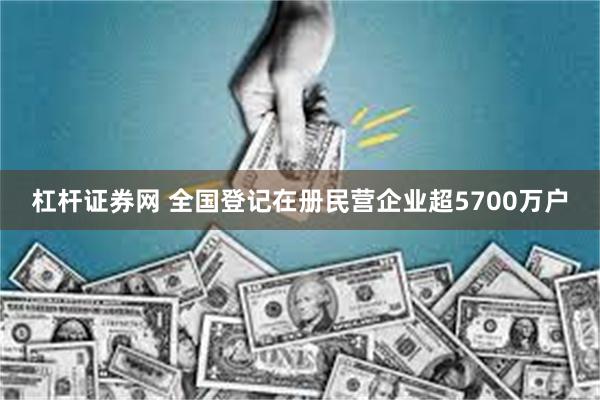 杠杆证券网 全国登记在册民营企业超5700万户