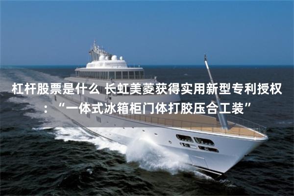杠杆股票是什么 长虹美菱获得实用新型专利授权：“一体式冰箱柜门体打胶压合工装”