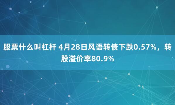 股票什么叫杠杆 4月28日风语转债下跌0.57%，转股溢价率80.9%