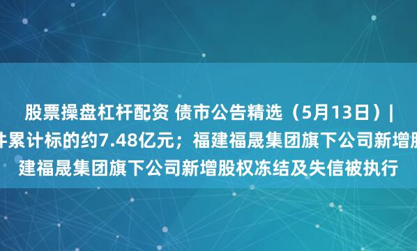 股票操盘杠杆配资 债市公告精选（5月13日）|世贸建设未决诉讼案件累计标的约7.48亿元；福建福晟集团旗下公司新增股权冻结及失信被执行