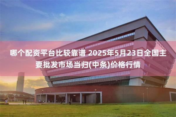 哪个配资平台比较靠谱 2025年5月23日全国主要批发市场当归(中条)价格行情